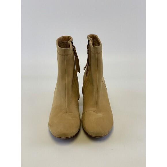 BOGO Toms Evie Honey Tan Nubuck Stack Heel Ankle Boot Side Zip 10012284 Women 7 - Picture 3 of 15